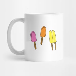 Summertime Pink, Orange and Yellow Popsicle Cartoon Trio Pattern, made by EndlessEmporium Mug